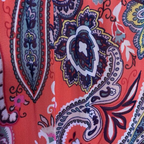 Leslie Fay Sleeveless Smocked Shift Dress Women's Sz 14 Paisley Floral Boho - Picture 16 of 16